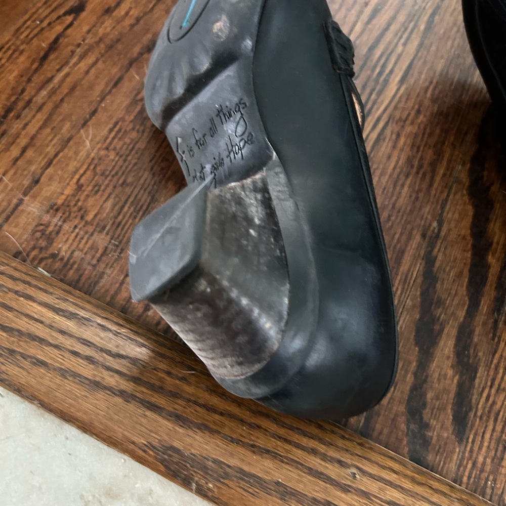 Black Leather Heels with Silver Buckle - Picture 9 of 9